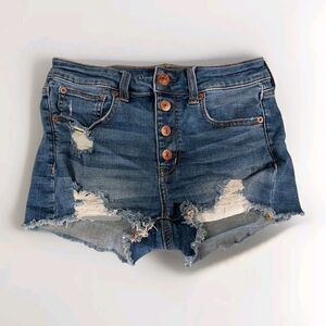 American Eagle Shorts Women's Size 2 Super Stretch Distressed Frayed Festival